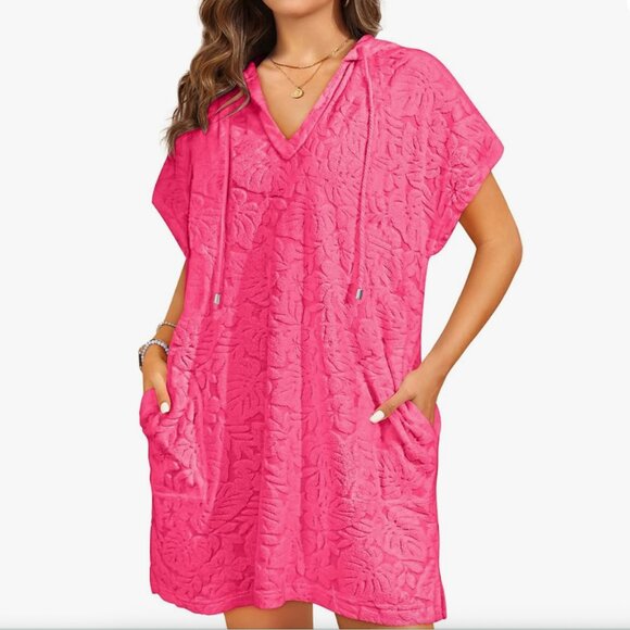 NWT Pink Oversized Towel Dress Size Large - Picture 1 of 5